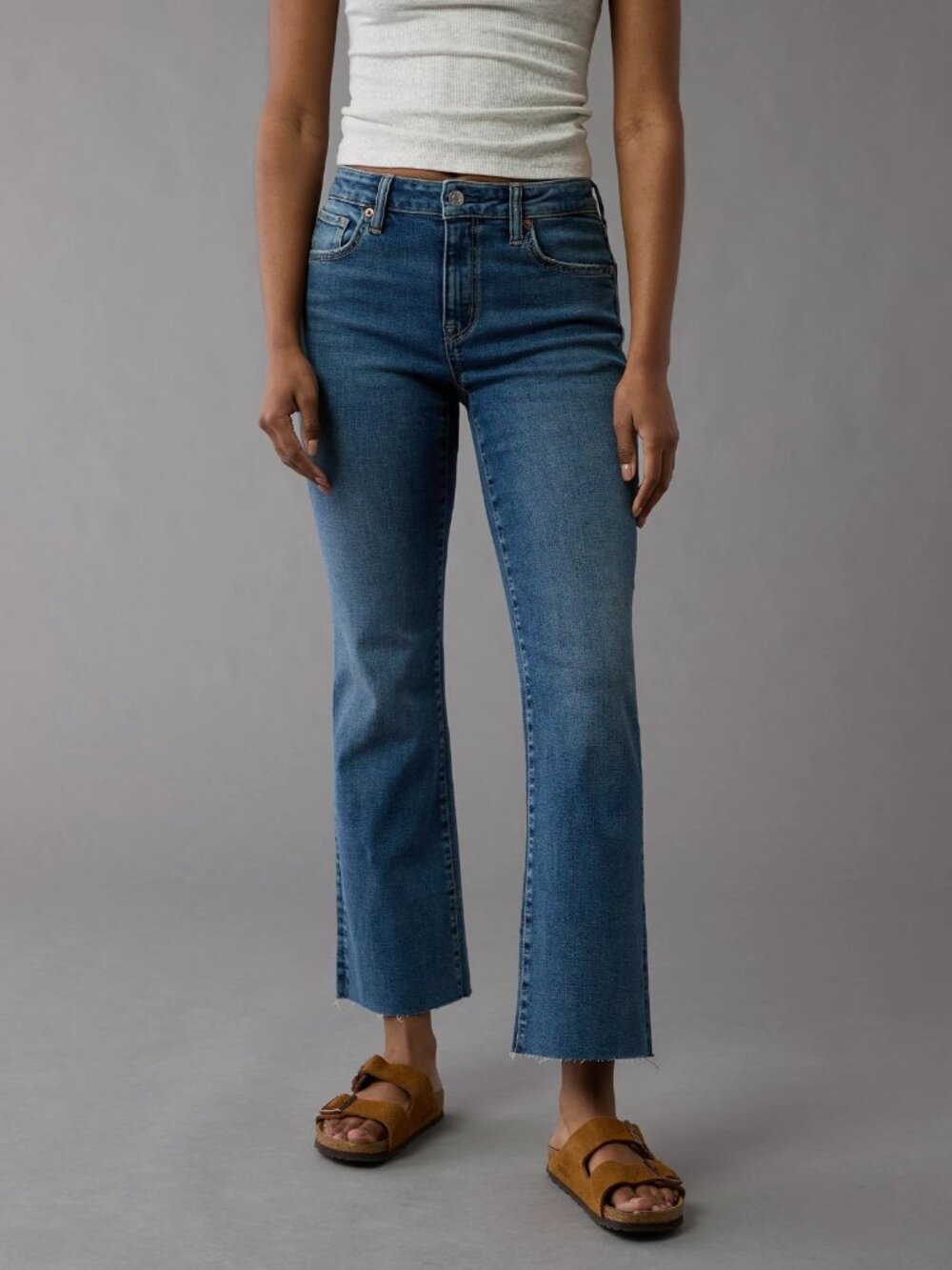 AE High- Waisted Kick Bootcut Crop Jean